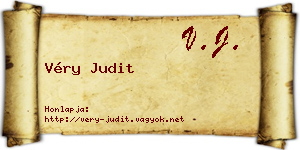 Véry Judit névjegykártya